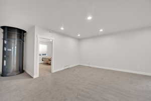 Basement elevator entrance.