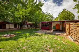 Fenced backyard