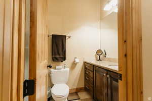 Bathroom featuring toilet and vanity
