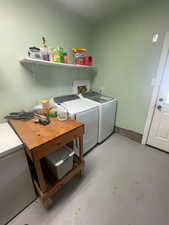 Laundry area with washing machine and dryer