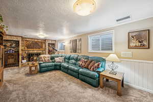 Lower Level Family Room with Gas Fireplace