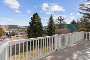 Balcony with a mountain view