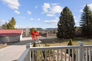 View of yard featuring a mountain view