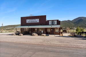 View of building exterior with a mountain view