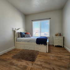 Bedroom featuring dark wood-type flooring