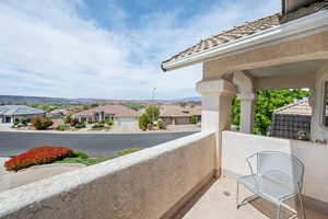 Balcony featuring a residential view