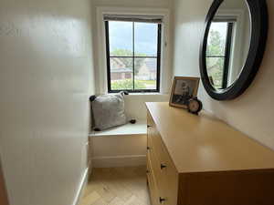 2nd-level bedroom window seat.