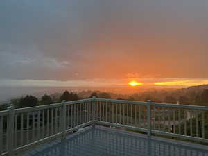 View of deck at dusk