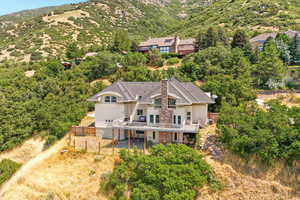 View of subject property with a mountainous background