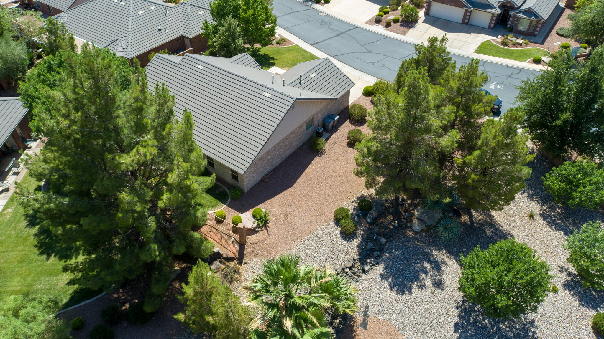 Aerial view of residential area