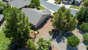 Aerial view of residential area