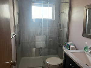 Bathroom featuring toilet and vanity