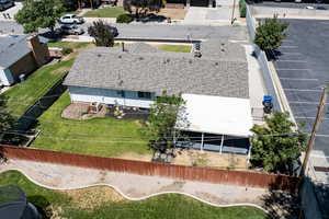 Aerial perspective of suburban area