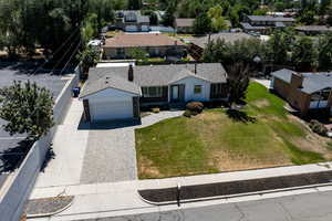 Aerial view of residential area