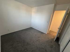Carpeted empty room with baseboards