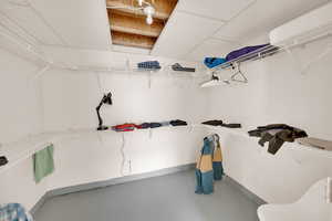 View of walk in closet
