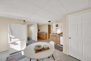Dining area featuring a paneled ceiling