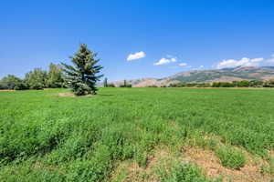 View of mountain background with rural landscape