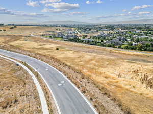 Aerial perspective of suburban area