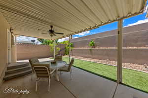 Private Covered Back Patio - stairs off primary bedroom