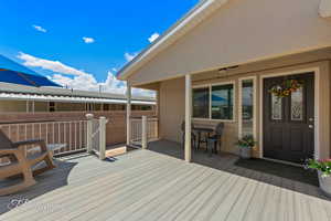 Front Porch - trex deck with exterior lights