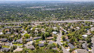Aerial view of residential area