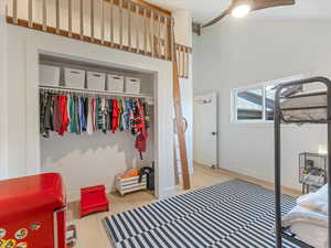 Bedroom with a closet and fun loft!