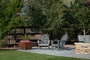 View of yard with a patio