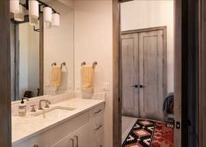 Bathroom featuring vanity