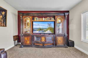 Carpeted office space featuring healthy amount of natural light