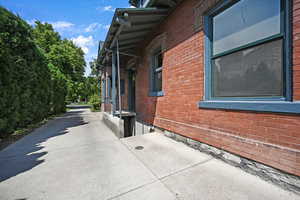 View of home's exterior with brick siding