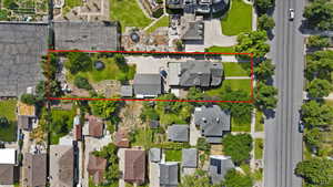 Aerial view of residential area