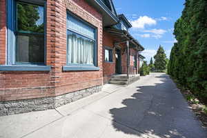 View of home's exterior with brick siding