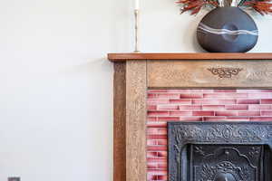 Detailed view of a fireplace