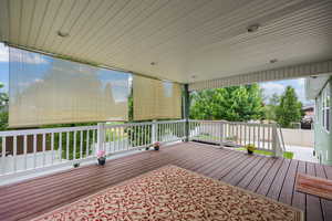 View of wooden deck