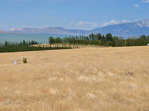 View of mountain backdrop featuring rural landscape