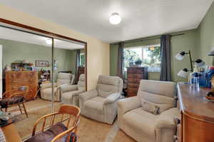 View of carpeted living area