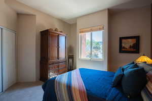 Bedroom with carpet