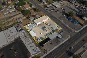 Aerial view of property's location with property parcel outlined