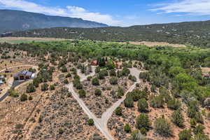 Bird's eye view of a mountain backdrop