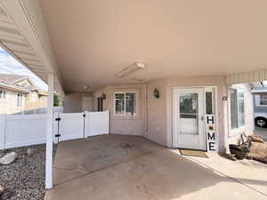 View of patio / terrace with a gate