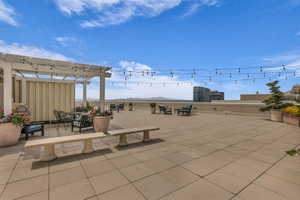 Roof top patio/deck looking north.
