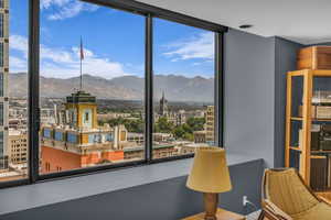 Owners suite w/ mountain view, a city view, and expansive windows of course.