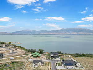 Drone / aerial view of a water and mountain view