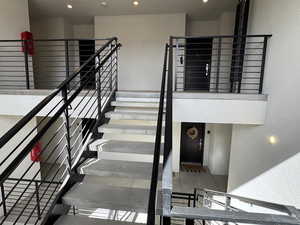 Stairway with recessed lighting