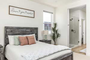 Bedroom with wood finished floors