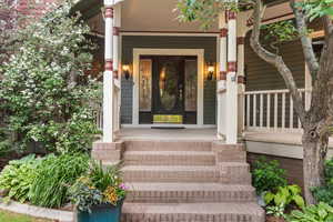 Property entrance with a porch