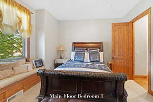 Bedroom featuring carpet flooring