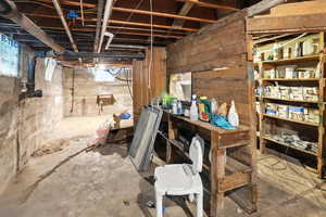View of unfinished basement