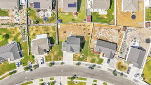 Aerial perspective of suburban area